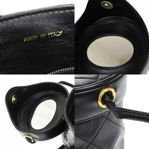 CHANEL CC Logo Matelasse Tassel Mini Shoulder Bag Leather Black Vintage 620RK934 - Picture 8 of 16